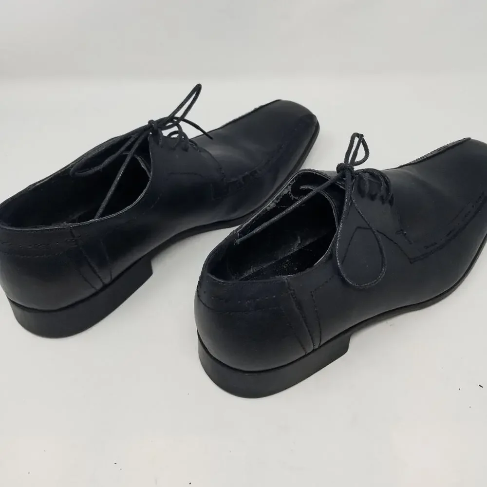 Steve Madden Men's Leather Black Trennt style Lace Up Dress Shoes Oxfords Size10